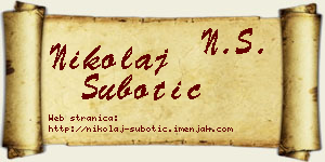 Nikolaj Subotić vizit kartica